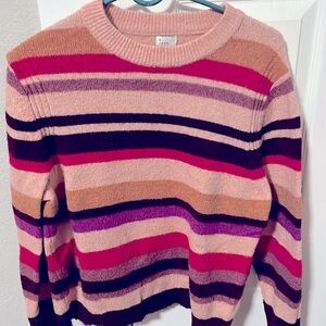 A New Day Pink and Purple Striped Sweater